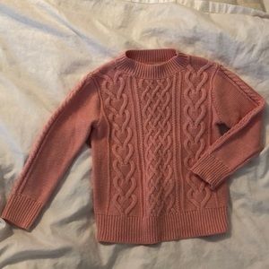 Crew cuts pink cable knit sweater in size 4-5